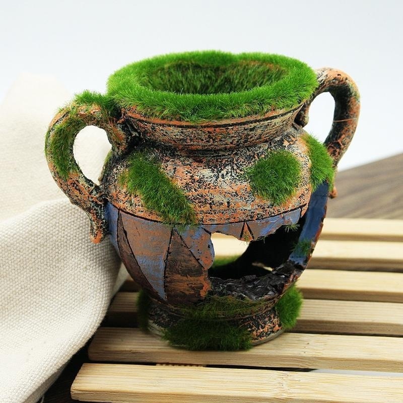 Aquarium Moss - Vase en résine avec mousse, accessoires